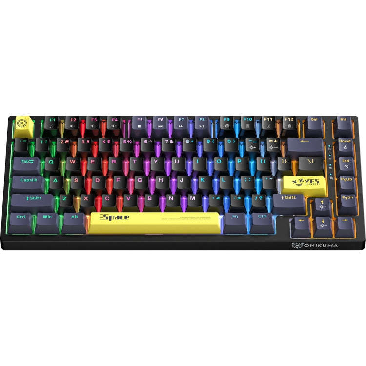 ONIKUMA G52 82 Keys RGB Lighting Wired Mechanical Keyboard, Type:Brown Switch(Black)