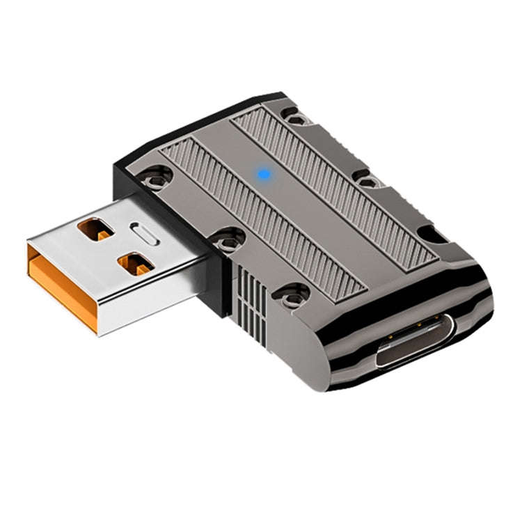 120W USB 3.1 Gen2 to Type-C 10Gbps Mechanical Adapter, Style:Side Bend