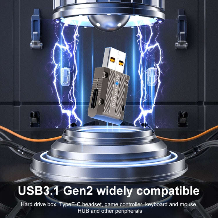 120W USB 3.1 Gen2 to Type-C 10Gbps Mechanical Adapter, Style:Medium Bend