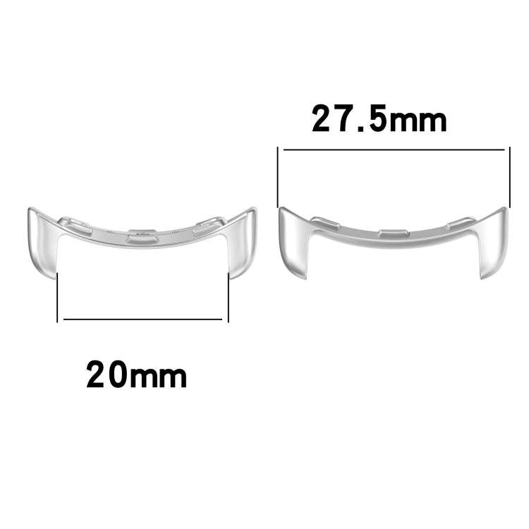 For Google Pixel Watch 2 1 Pair Stainless Steel Metal Watch Band Connector(Silver)