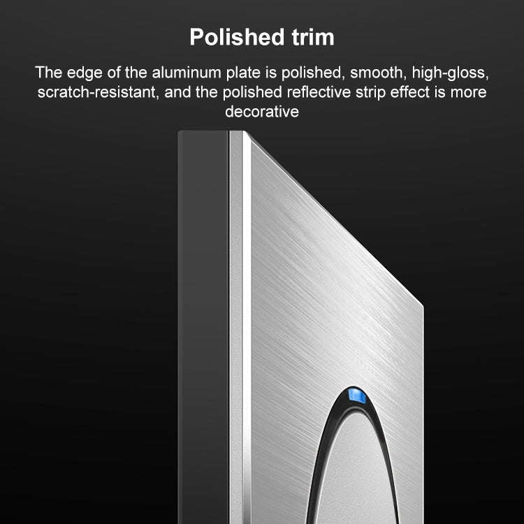86mm Gray Aluminum Wire Drawing LED Switch Panel, Style:TV-Computer Socket