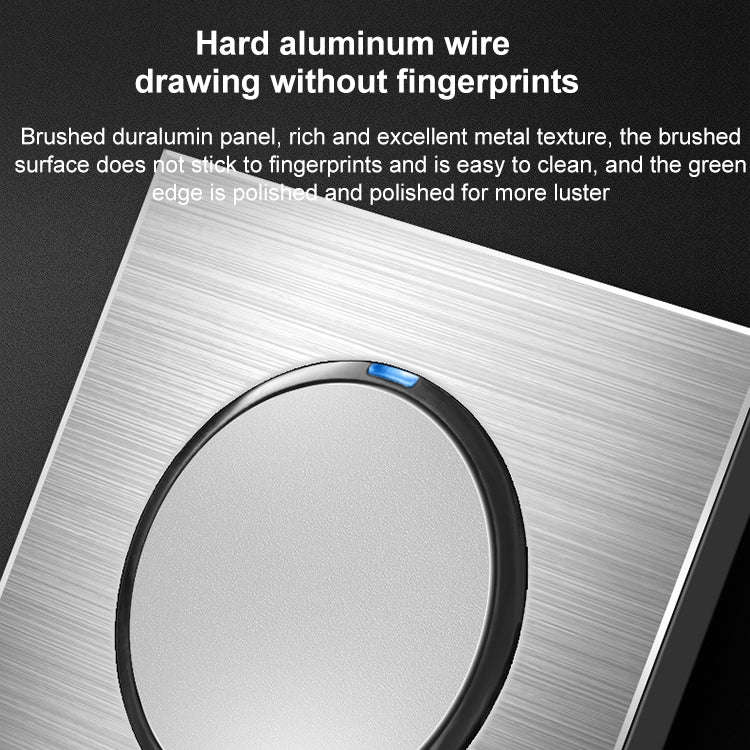 86mm Gray Aluminum Wire Drawing LED Switch Panel, Style:TV-Computer Socket