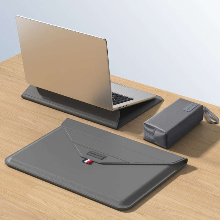 For 13/14 inch Envelope Holder Laptop Sleeve Bag with Accessories Bag(Grey)