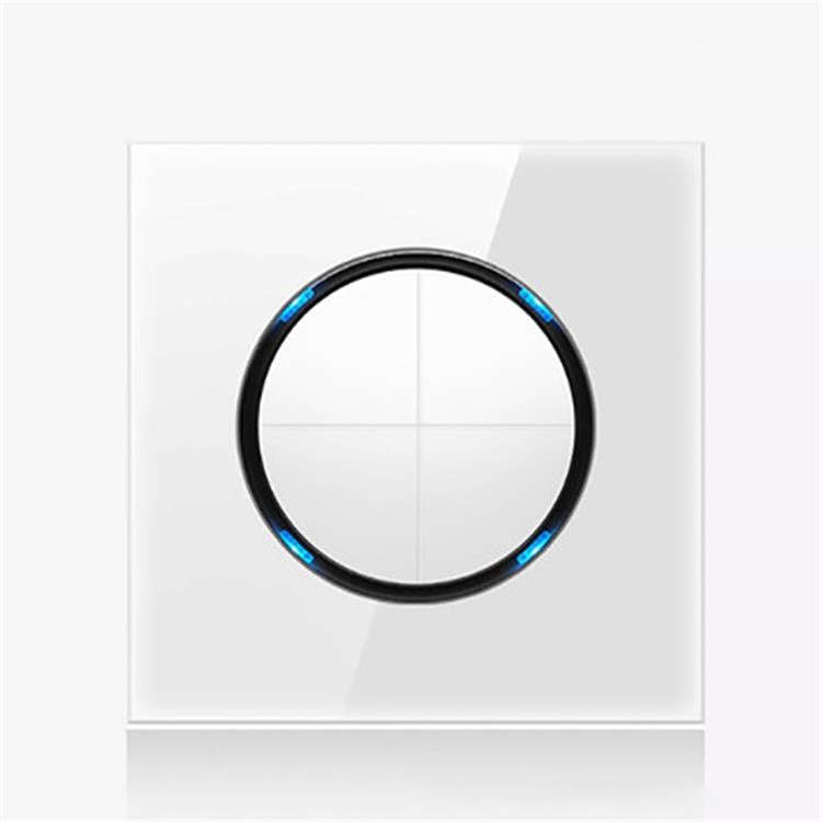 86mm Round LED Tempered Glass Switch Panel, White Round Glass, Style:Four Billing Control