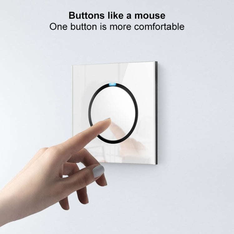 86mm Round LED Tempered Glass Switch Panel, White Round Glass, Style:One Billing Control