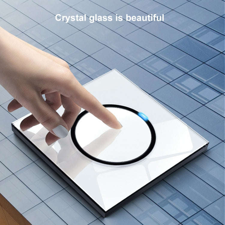 86mm Round LED Tempered Glass Switch Panel, White Round Glass, Style:One Billing Control