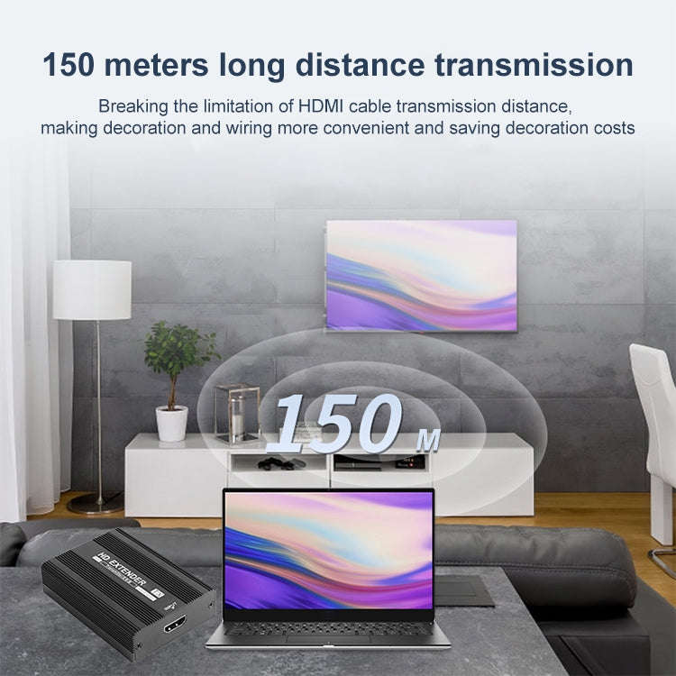 Measy ET1815 HDMI Extender Transmitter and Receiver Converter, Transmission Distance: 150m, Plug:AU