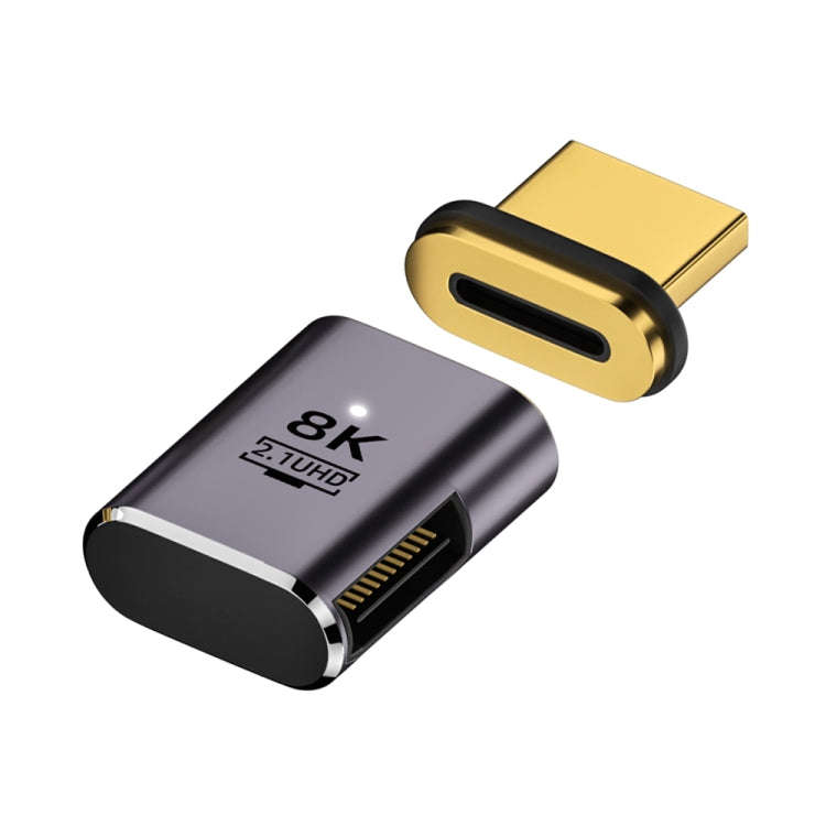 8K 60Hz HDTV to HDTV Magnetic Adapter, Male Straight Female Side Left Bend