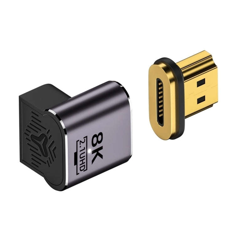 8K 60Hz HDTV to HDTV Magnetic Adapter, 3D Curved Female Vertical Reverse Side
