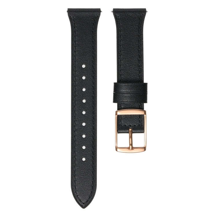 22mm Universal Genuine Leather Watch Band(Black)