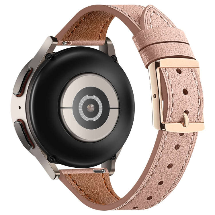 22mm Universal Genuine Leather Watch Band(Light Pink)
