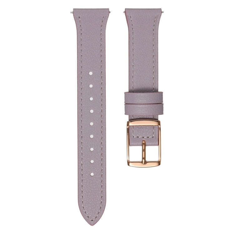 22mm Universal Genuine Leather Watch Band(Purple)