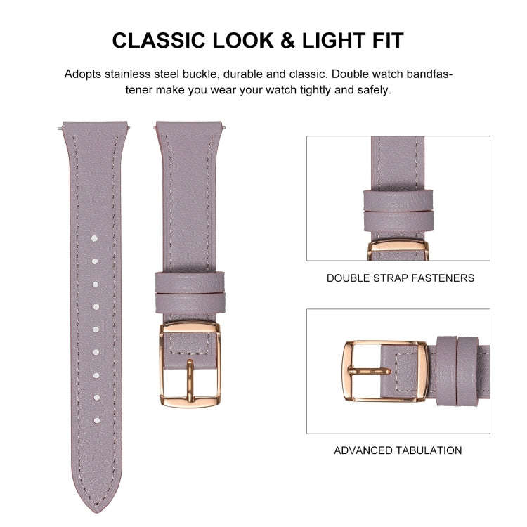 22mm Universal Genuine Leather Watch Band(Brown)