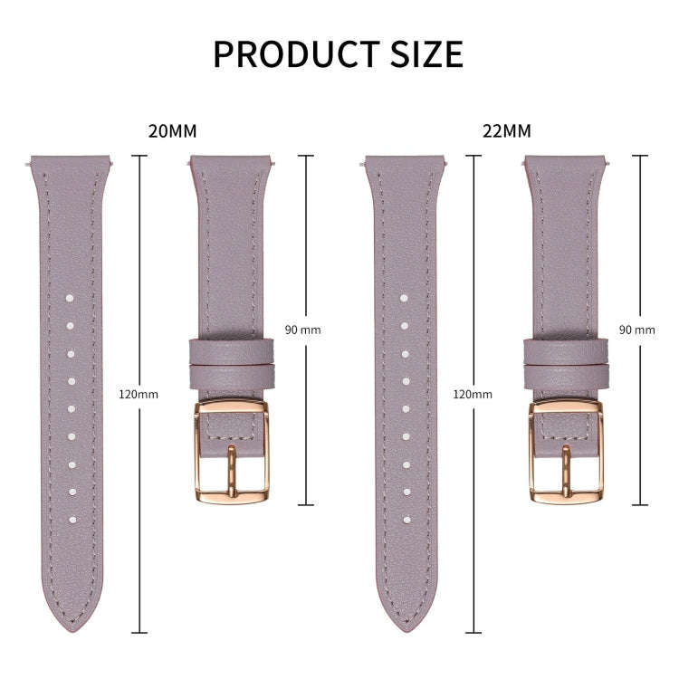 22mm Universal Genuine Leather Watch Band(Brown)