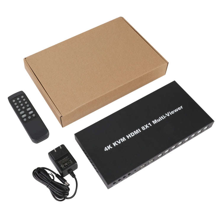 NK-E80 4K 30Hz 8 In 1 Out HDMI 8-way Screen Splitter KVM Switch(EU Plug)