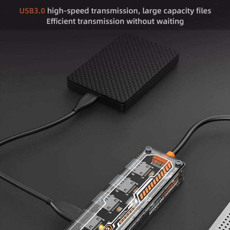 SW4U-A 5 in 1 USB to Type-C + 4 x USB3.0 HUB Docking Station(Grey)