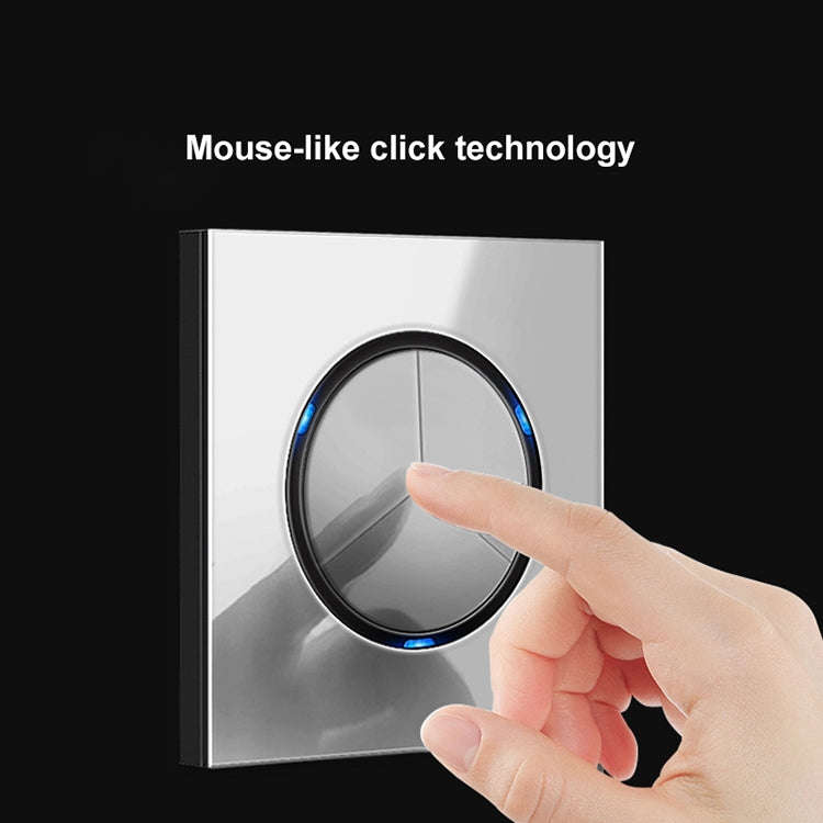 86mm Round LED Tempered Glass Switch Panel, Gray Round Glass, Style:Telephone Socket