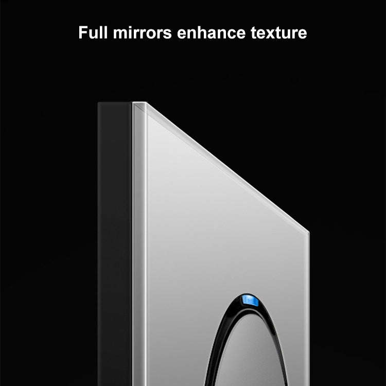 86mm Round LED Tempered Glass Switch Panel, Gray Round Glass, Style:Telephone Socket