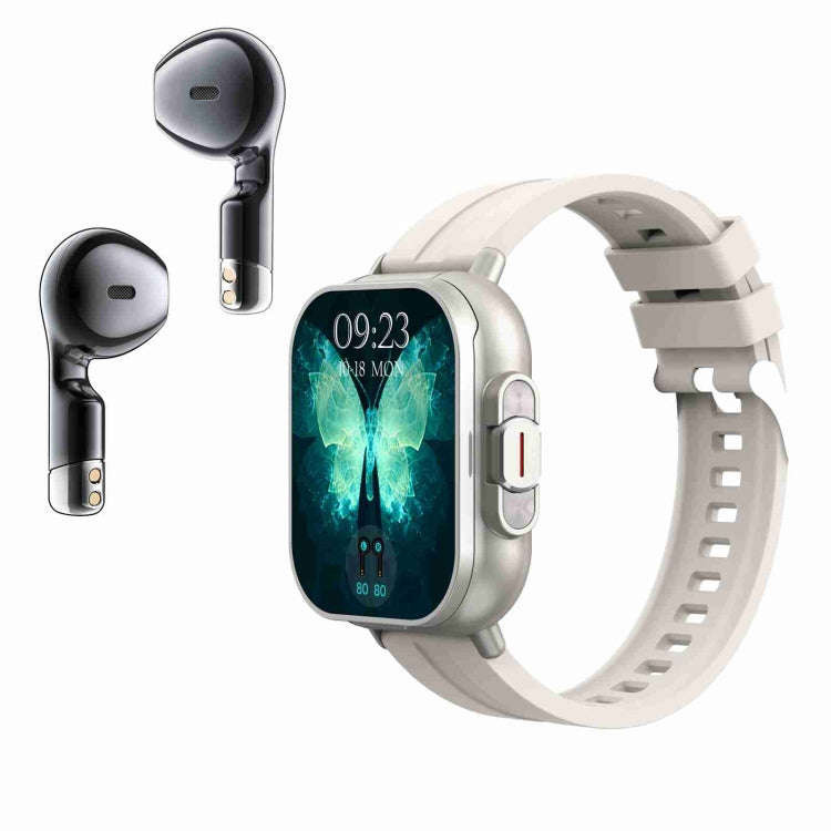 D8 2.01 inch 2 in 1 Bluetooth Earphone Silicone Band Smart Watch, Support Health Monitoring / NFC...