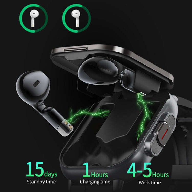 D8 2.01 inch 2 in 1 Bluetooth Earphone Silicone Band Smart Watch, Support Health Monitoring / NFC...