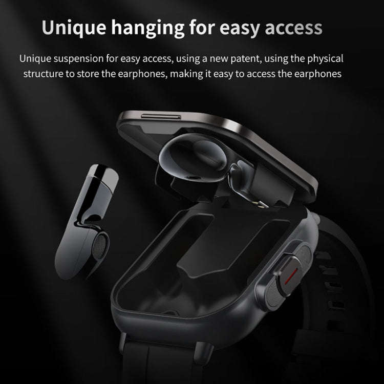 D8 2.01 inch 2 in 1 Bluetooth Earphone Silicone Band Smart Watch, Support Health Monitoring / NFC...