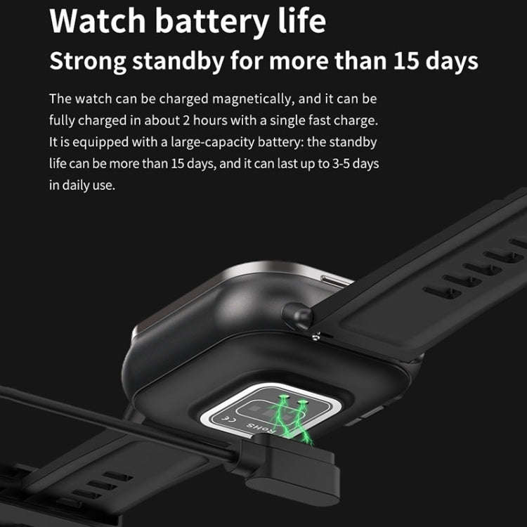 D8 2.01 inch 2 in 1 Bluetooth Earphone Steel Band Smart Watch, Support Health Monitoring / NFC(Bl...