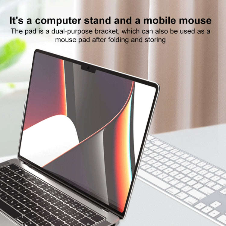 Magnetic PU Leather Tablet Laptop Folding Holder(Brown)