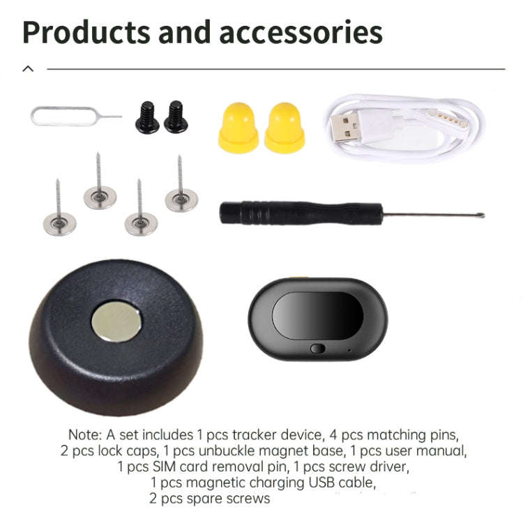 V41 Smart GPS Tracker IP67 Waterproof Pet Anti-loss Positioner, Version:2G Version(Black)