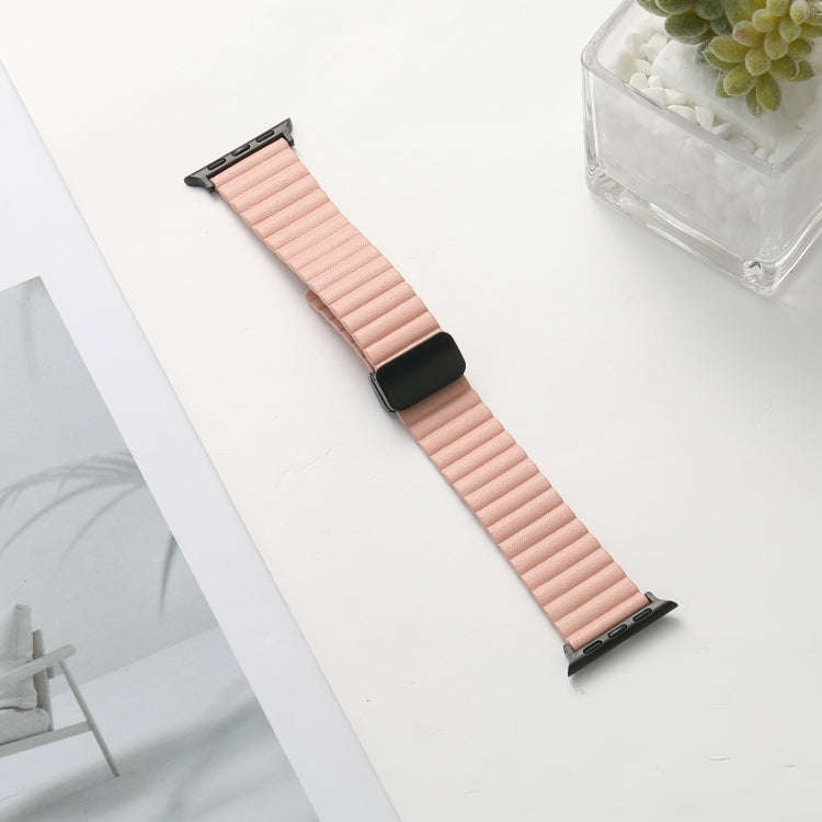 For Apple Watch SE 2022 44mm Water Ripple Magnetic Folding Buckle Watch Band, Style: Bold Version...