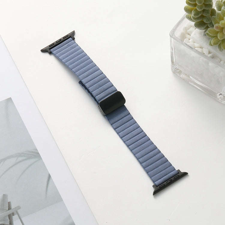 For Apple Watch 42mm Water Ripple Magnetic Folding Buckle Watch Band, Style: Bold Version(Light B...