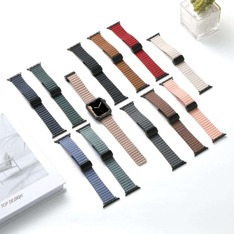 For Apple Watch 42mm Water Ripple Magnetic Folding Buckle Watch Band, Style: Bold Version(Indigo ...