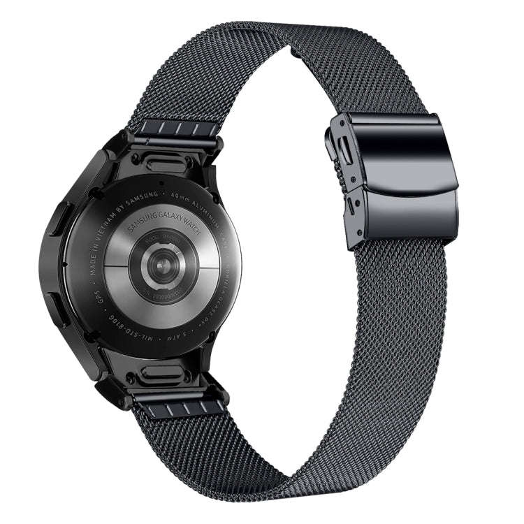 For Samsung Galaxy Watch 6 Quick Release Button Turtle Buckle Milan Watch Band(Black)