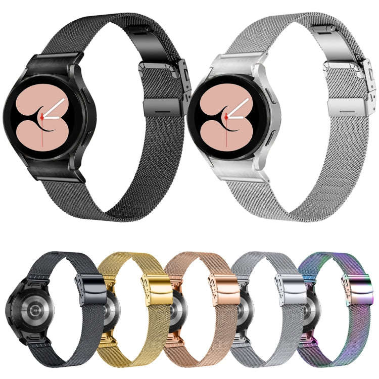 For Samsung Galaxy Watch 6 Quick Release Button Turtle Buckle Milan Watch Band(Silver)