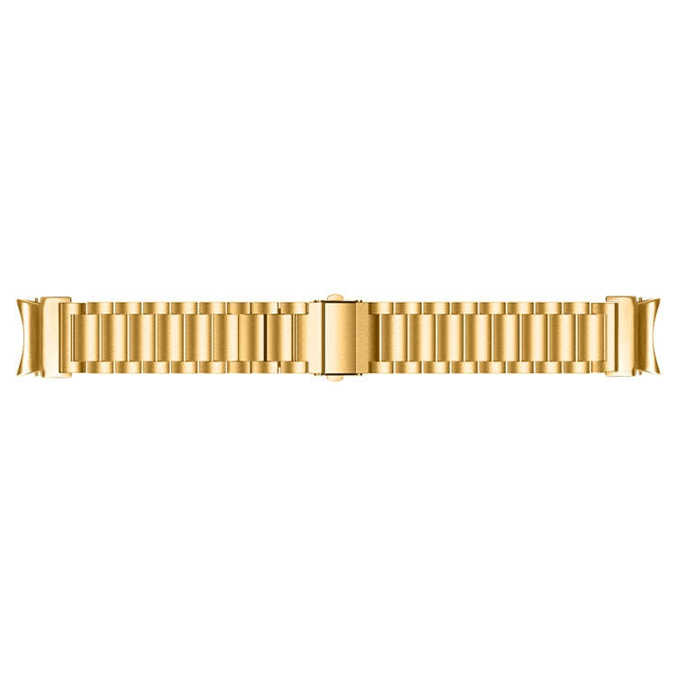 For Samsung Galaxy Watch 6 Quick Release Button Three-bead Stainless Steel Watch Band(Gold)