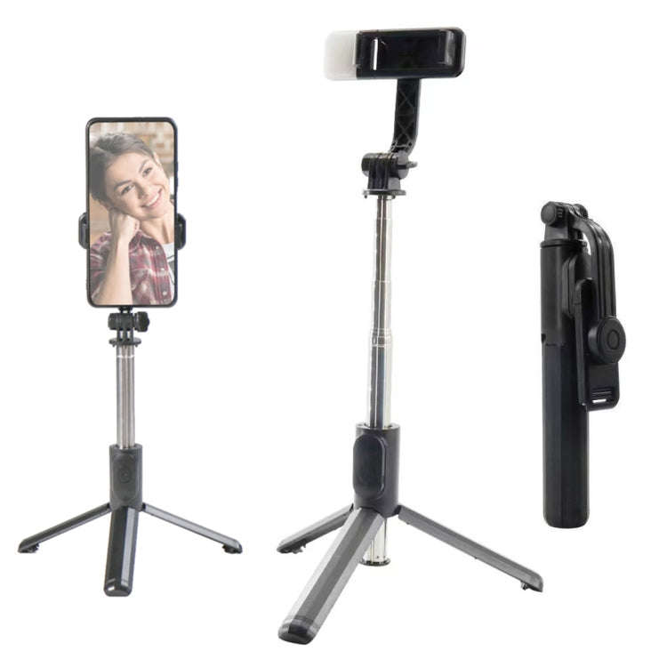 Q07 Bluetooth Selfie Stick Multifunctional Live Broadcast Tripod With Light(Black)