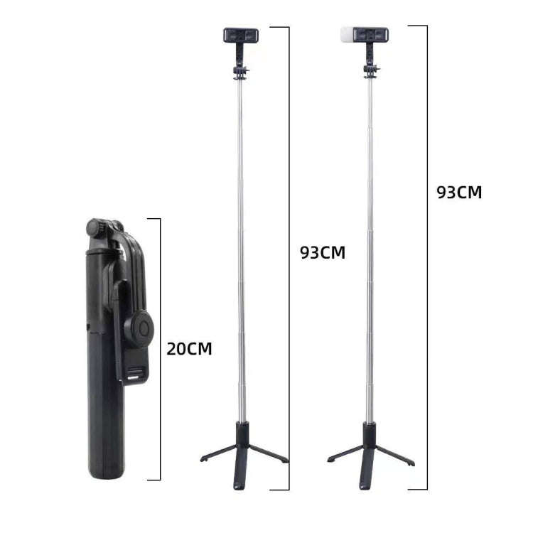 Q07 Bluetooth Selfie Stick Multifunctional Live Broadcast Tripod With Light(Black)