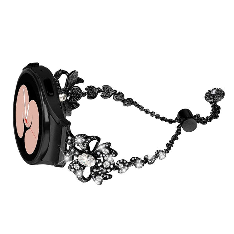 For Samsung Galaxy Watch6 / 6 Classic Bowknot Glitter Diamond Bracelet Watch Band(Black)
