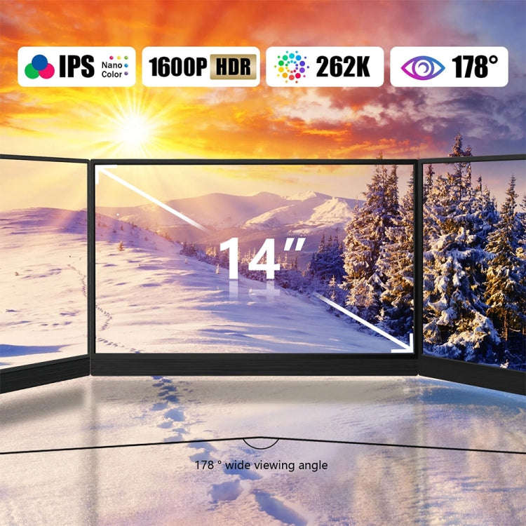 14 inch HDR 2560x1600P IPS Screen Portable Monitor(EU Plug)