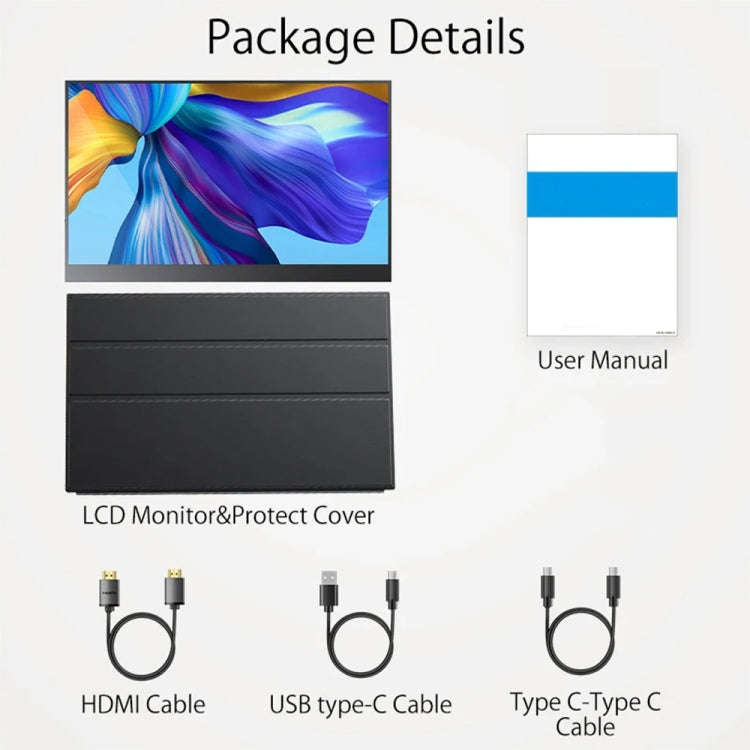 15.6 inch HDR 1080P IPS Screen Portable Monitor(No Charger)