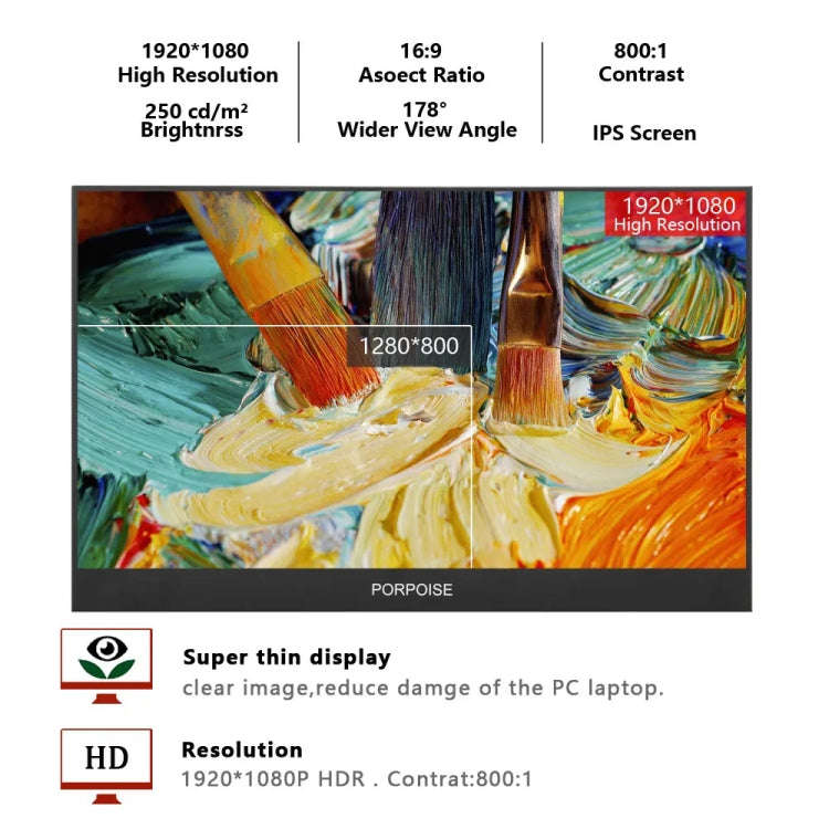 17.3 inch FHD 1920x1080P IPS Screen Portable Monitor(No Charger)