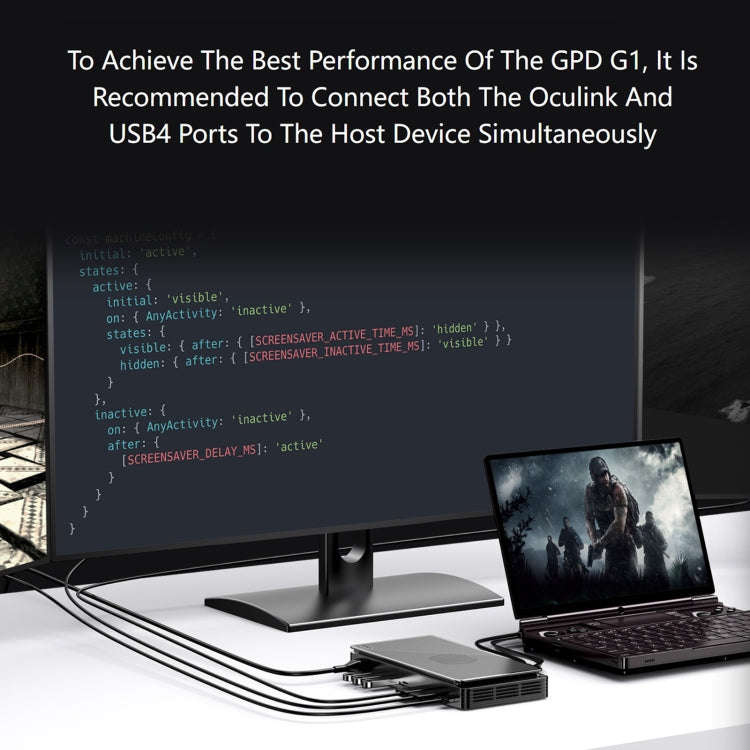 GPD G1 AMD Radeon RX 7600M XT Graphics Card Expansion Dock, Memory:8GB(Dark Grey)