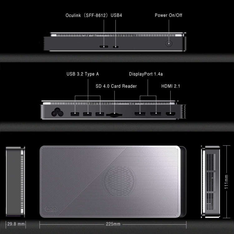 GPD G1 AMD Radeon RX 7600M XT Graphics Card Expansion Dock, Memory:8GB(Dark Grey)