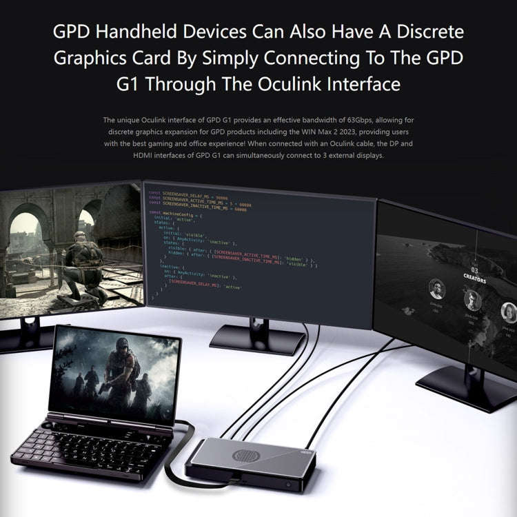 GPD G1 AMD Radeon RX 7600M XT Graphics Card Expansion Dock, Memory:8GB(Dark Grey)