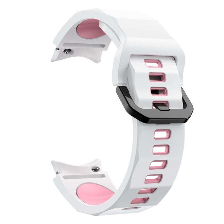 For Samsung Galaxy Watch 6 Wave Texture Two Color Silicone Watch Band(White Pink)