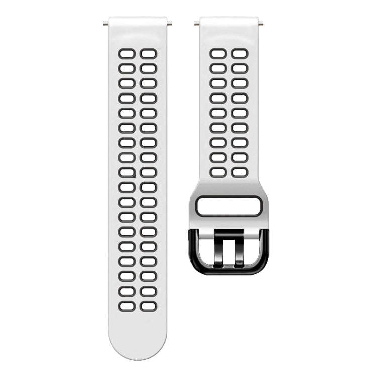 For Samsung Galaxy Watch 6 / 6 Classic Dual-row Hole Two Color Silicone Watch Band(White Black)