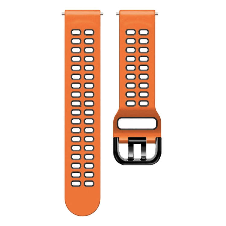 For Samsung Galaxy Watch 6 / 6 Classic Dual-row Hole Two Color Silicone Watch Band(Orange Black)