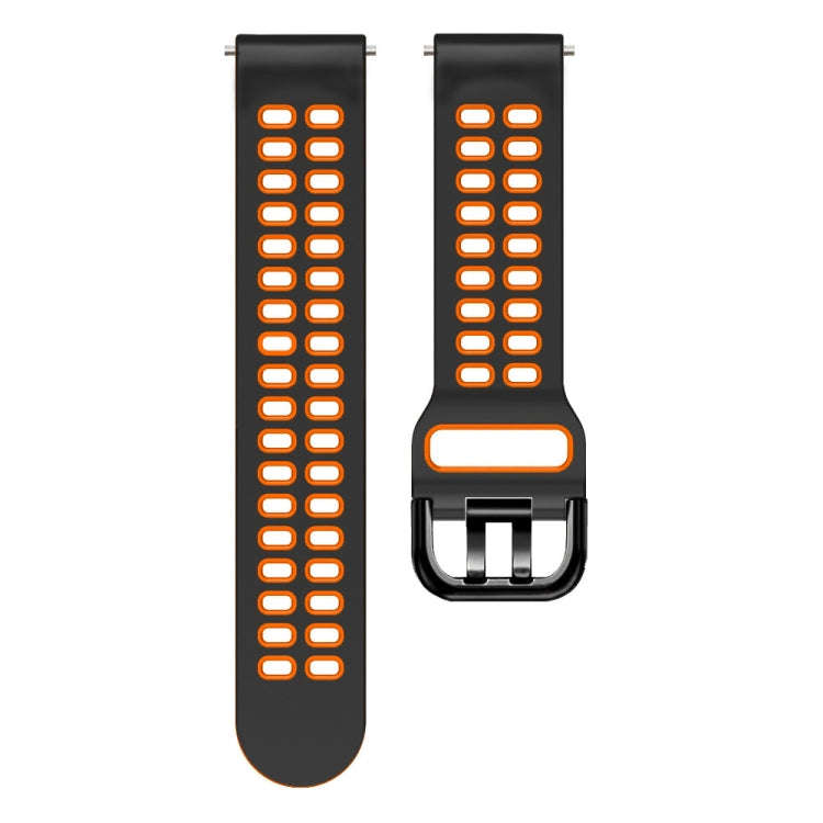 For Samsung Galaxy Watch 6 / 6 Classic Dual-row Hole Two Color Silicone Watch Band(Black Orange)