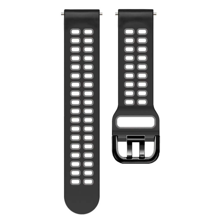For Samsung Galaxy Watch 6 / 6 Classic Dual-row Hole Two Color Silicone Watch Band(Black Grey)