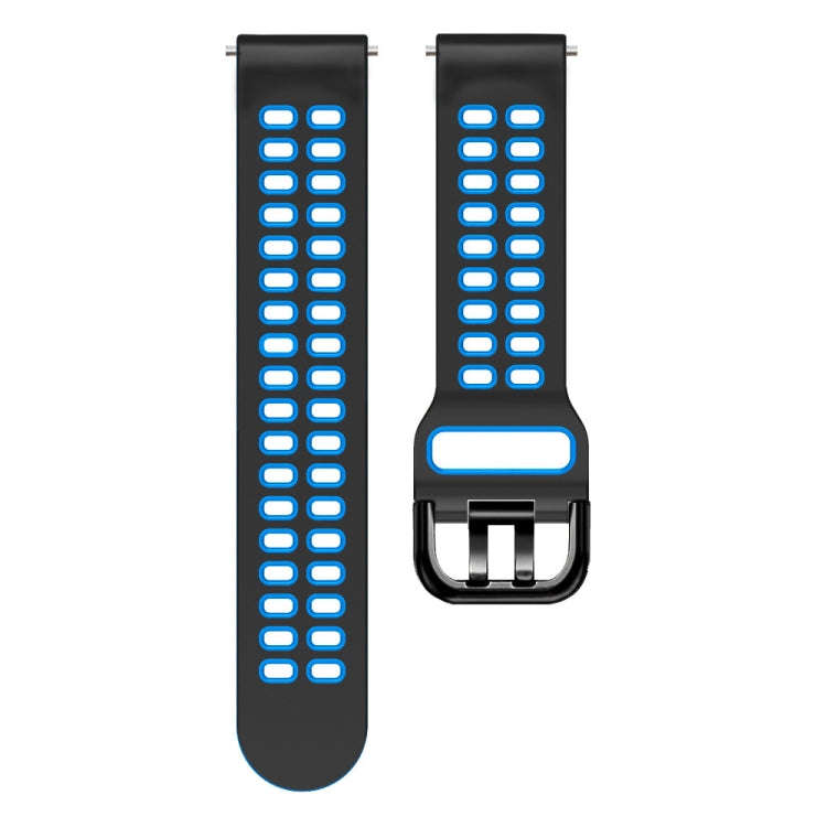 For Samsung Galaxy Watch 6 / 6 Classic Dual-row Hole Two Color Silicone Watch Band(Black Sky Blue)