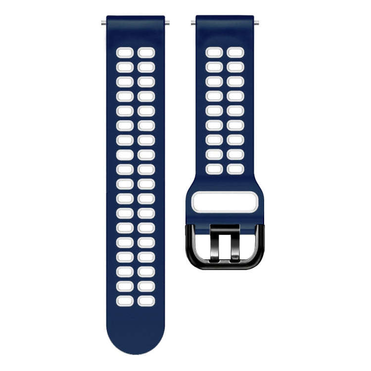 For Samsung Galaxy Watch 6 / 6 Classic Dual-row Hole Two Color Silicone Watch Band(Blue White)